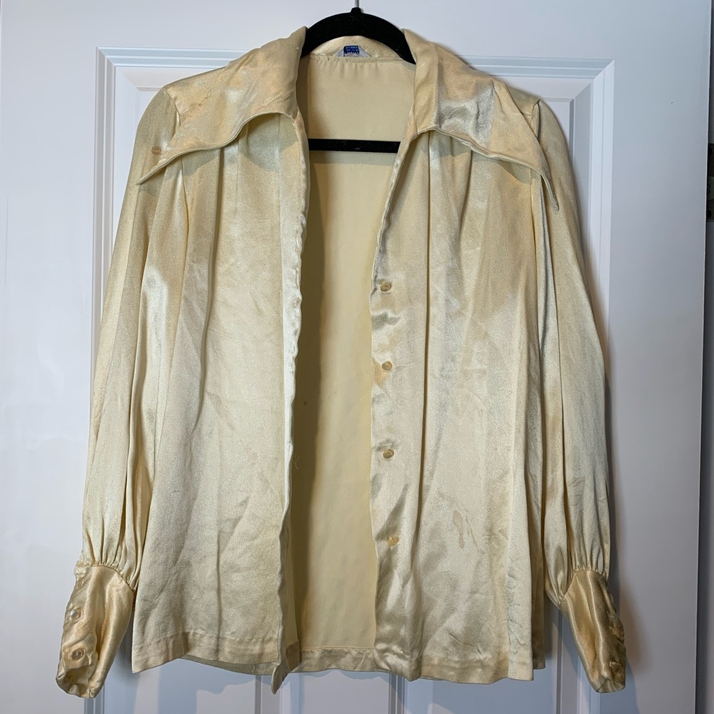 70s Vintage Silk Button Up